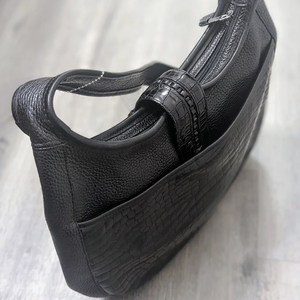 Brighton Alligator Embossed Leather Handbag - Picture 5 of 8